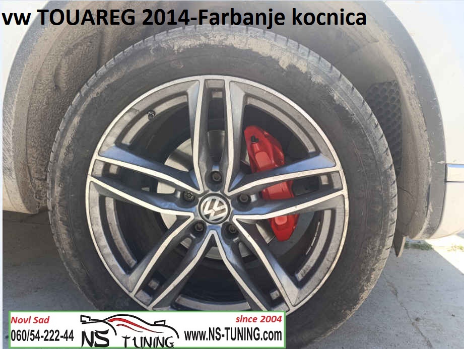 profi farbanje kocionih klesta kocnica crvena boja vw touareg 2014 novi sad ns tuning